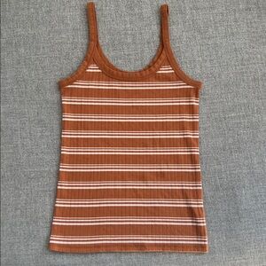 Aerie Cinnamon and White Striped Top